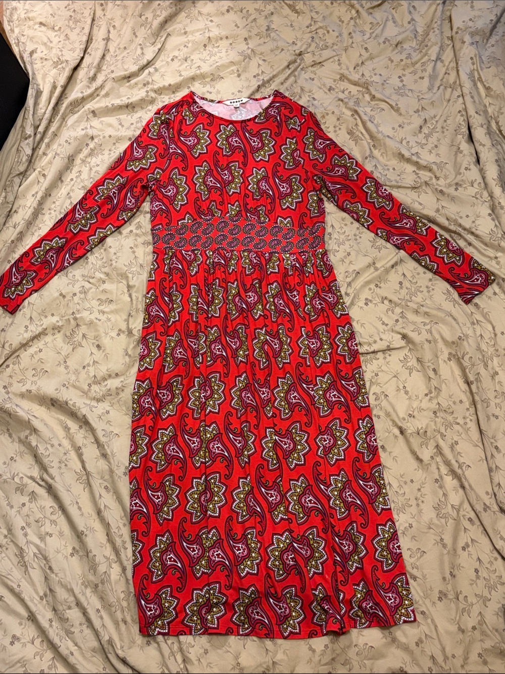Boden Thea Long Sleeve Jersey Midi Dress